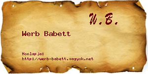Werb Babett névjegykártya